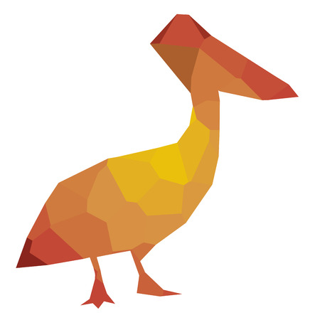 Isolated colored low poly pelican, Vector illustrationのイラスト素材
