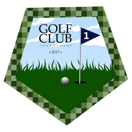 Isolated golf emblem on a white background, Vector illustrationのイラスト素材