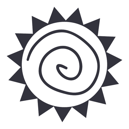 Isolated abstract sun silhouette on a white background, Vector illustrationのイラスト素材
