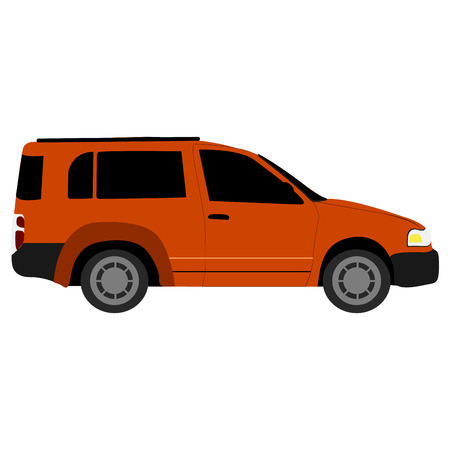 Side view of a van, Vector illustrationのイラスト素材