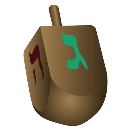 Isolated jewish dreidel on a white background, Vector illustrationのイラスト素材