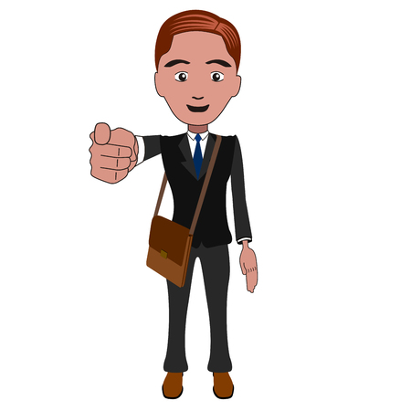 Isolated businessman on a white background, Vector illustrationのイラスト素材