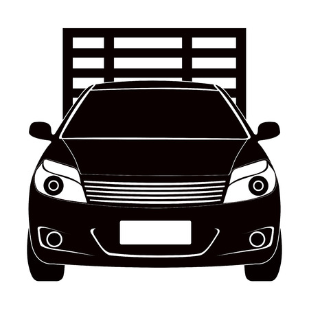 Isolated silhouette of a van, Vector illustrationのイラスト素材