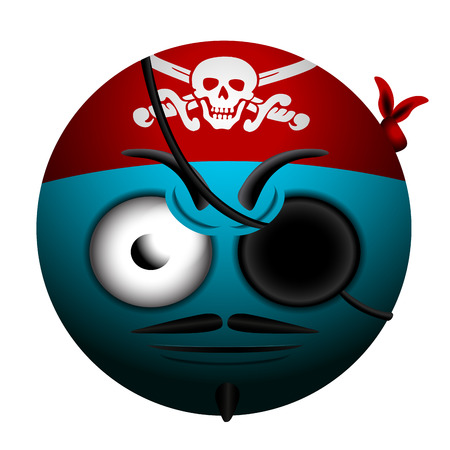 Isolated pirate emote on a white background, Vector illustrationのイラスト素材