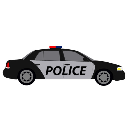 Side view of a police car, Vector illustrationのイラスト素材