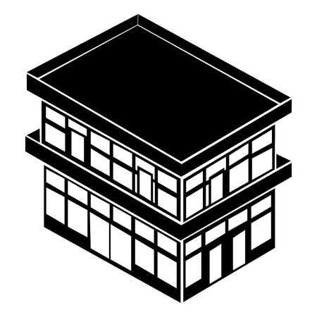 Isolated silhouette of a building, Vector illustrationのイラスト素材