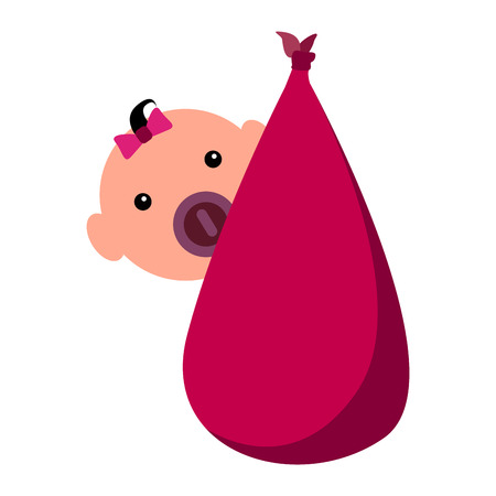 Isolated baby on a bag, Vector illustrationのイラスト素材