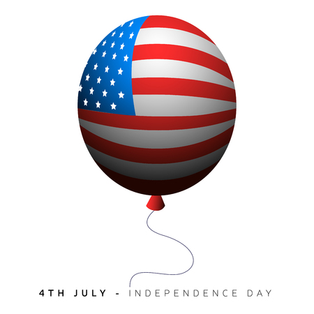 Isolated balloon with the american flag, Independence day vector illustrationのイラスト素材