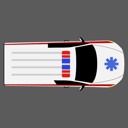 Top view of an ambulance, Vector illustrationのイラスト素材