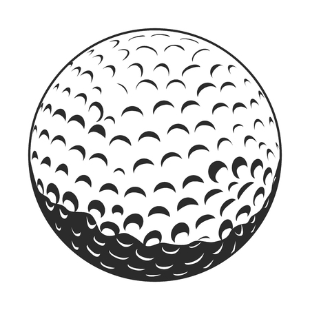 Isolated golf ball on a white background, Vector illustrationのイラスト素材