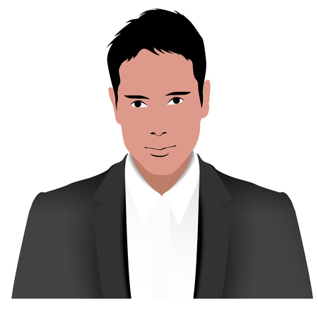 Isolated portrait of a man, Vector illustrationのイラスト素材
