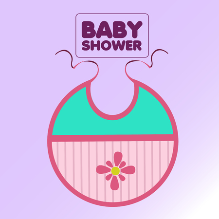 Pink baby shower invitational card, Vector illustrationのイラスト素材