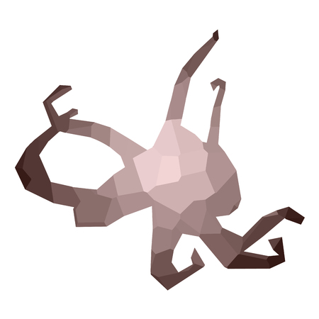 Isolated colored low poly octopus, Vector illustrationのイラスト素材