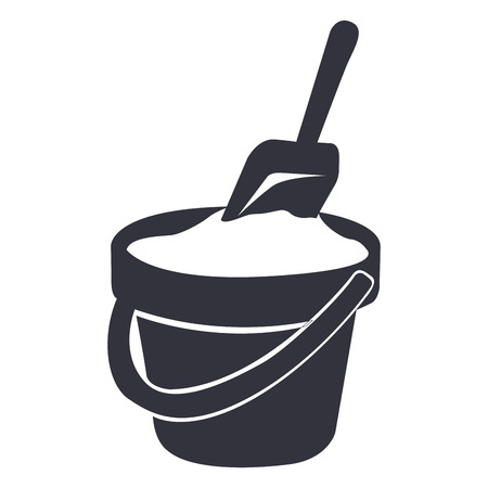 Isolated silhouette of a bucket and a shovel, Vector illustrationのイラスト素材