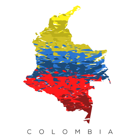 Isolated Colombian map with its flag, Vector illustrationのイラスト素材