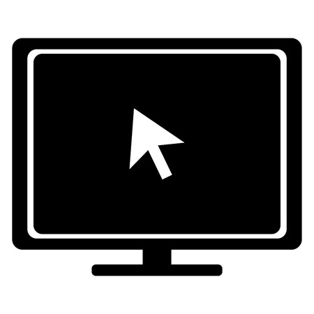 Isolated silhouette of a computer screen, Vector illustrationのイラスト素材