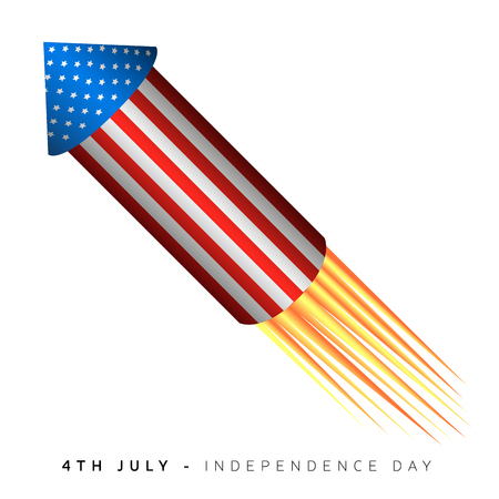 Isolated firework rocket, Independence day vector illustrationのイラスト素材