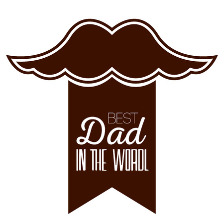 Isolated mustache on a vintage banner, Father's day vector illustrationのイラスト素材