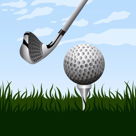 Landscape of a golf field, Vector illustrationのイラスト素材