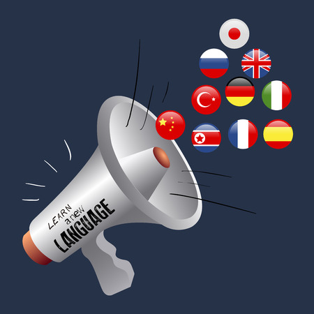 Isolated megaphone and some flags, Vector illustrationのイラスト素材