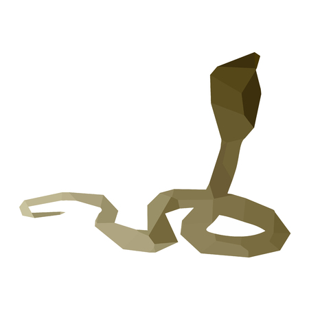 Isolated colored low poly cobra, Vector illustrationのイラスト素材
