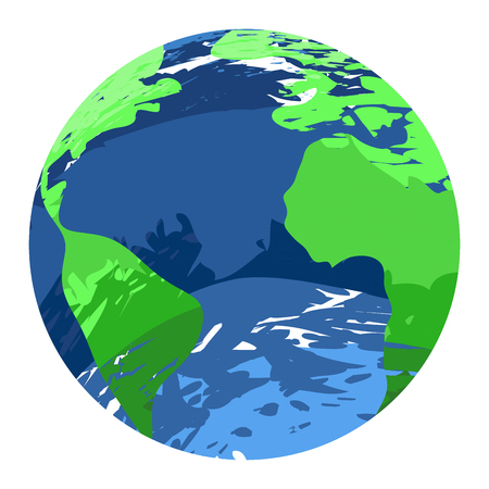 Isolated textured earth planet on a white background, Vector illustrationのイラスト素材