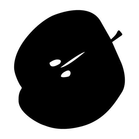 Isolated silhouette of a cut apple, Vector illustrationのイラスト素材
