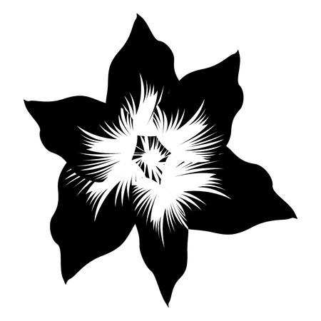 Isolated silhouette of a detailed flower, Vector illustrationのイラスト素材
