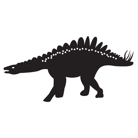 Isolated silhouette of a dinosaur toy, Vector illustrationのイラスト素材
