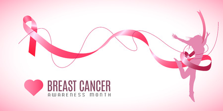 Breast cancer campaign graphic design, Vector illustrationのイラスト素材
