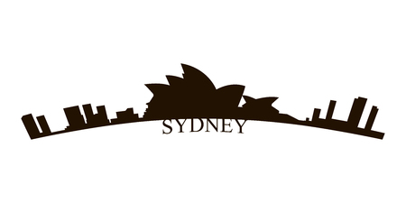 Isolated Sydney skyline on a white background, Vector illustrationのイラスト素材