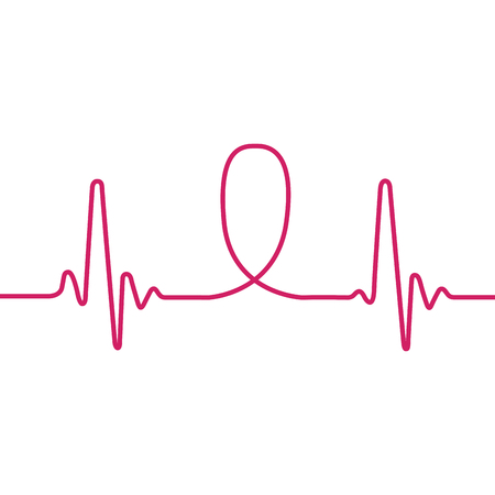 Isolated pink ribbon, Breast cancer campaign, Vector illustrationのイラスト素材
