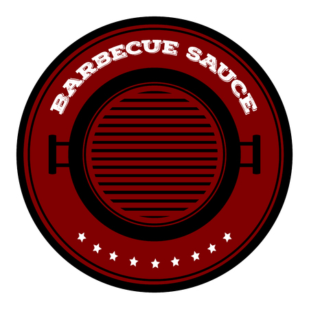 Isolated barbecue label with a grill iconのイラスト素材