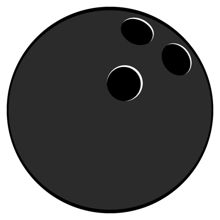 Isolated comic bowling ball on a white background, illustrationのイラスト素材