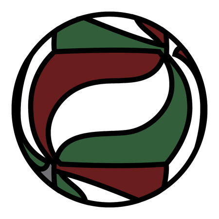 Isolated comic volleyball ball on a white background, illustrationのイラスト素材