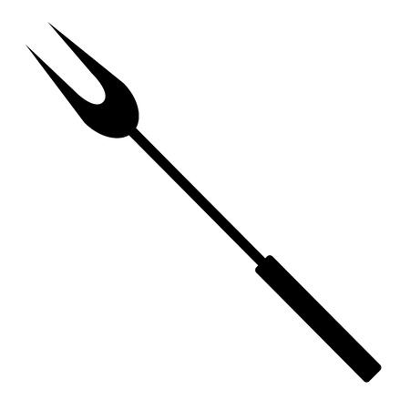 Isolated black fork icon on a white background, illustrationのイラスト素材