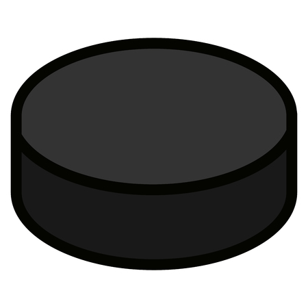 Isolated comic hockey puck on a white background, illustrationのイラスト素材