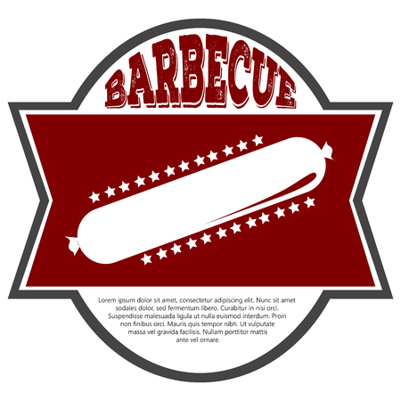 Isolated barbecue label with a sausage icon, illustrationのイラスト素材