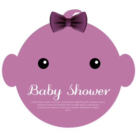 Isolated baby shower label with text, illustrationのイラスト素材