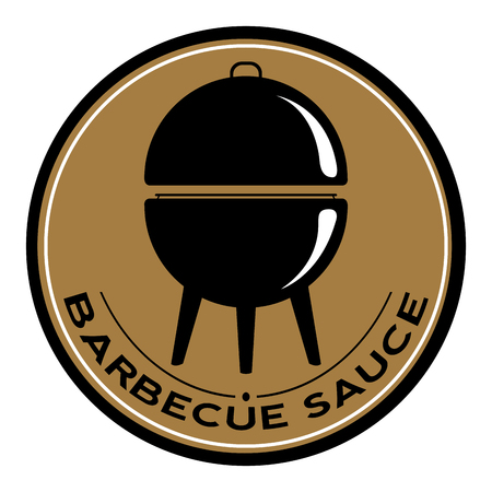 Isolated barbecue label with a grill icon, illustrationのイラスト素材