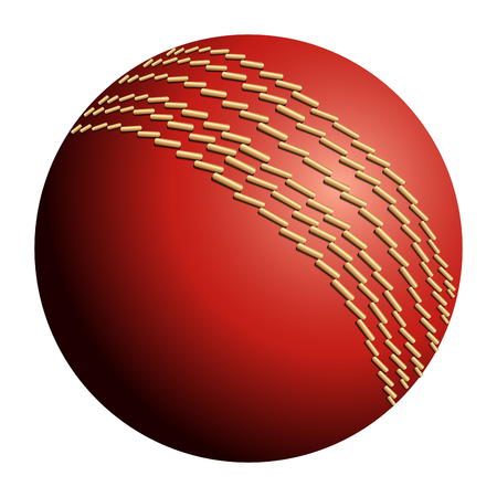 Isolated cricket ball on a white background, illustrationのイラスト素材