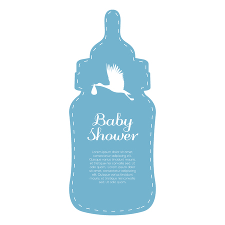 Isolated baby shower label with text, illustrationのイラスト素材