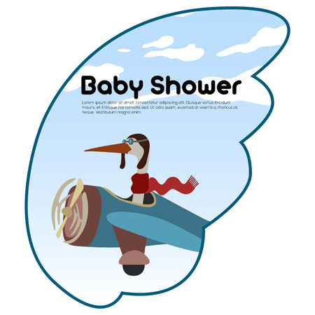 Isolated baby shower label with text, illustrationのイラスト素材
