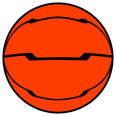 Isolated comic basketball ball on a white background, illustrationのイラスト素材