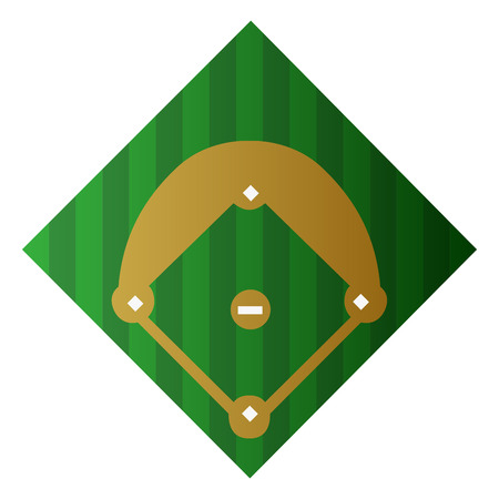 Isolated baseball field on a white background, vector illustrationのイラスト素材
