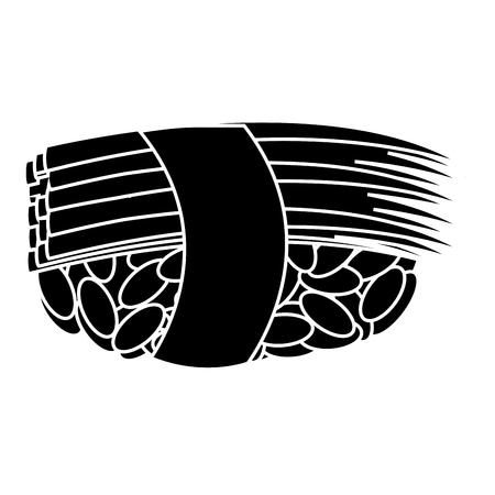 Isolated silhouette of a sushi, Vector illustrationのイラスト素材