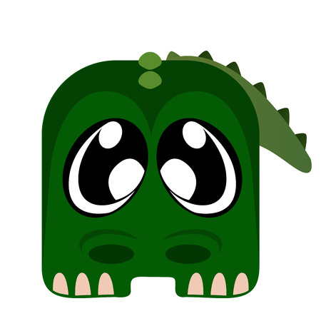 Isolated cute crocodile on a white background, vector illustrationのイラスト素材