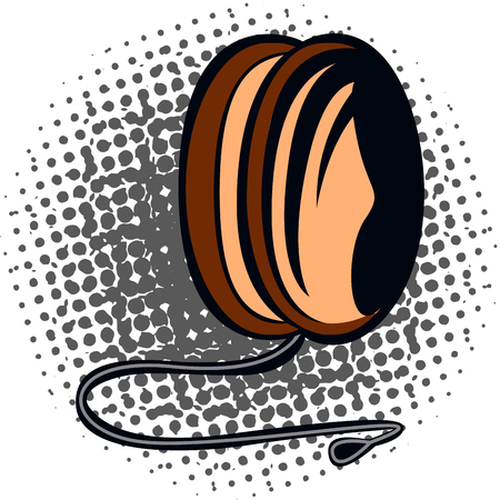 Isolated comic yo-yo on a white background, vector illustrationのイラスト素材