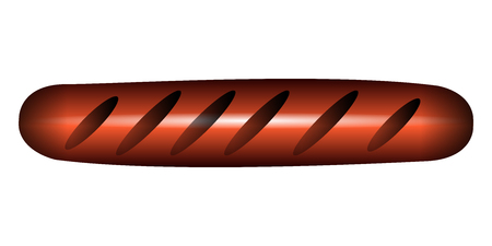 Isolated sausage icon on a white background, vector illustrationのイラスト素材