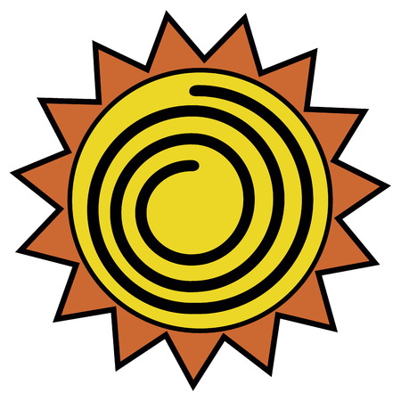 Isolated sun icon on a white background, Vector illustrationのイラスト素材